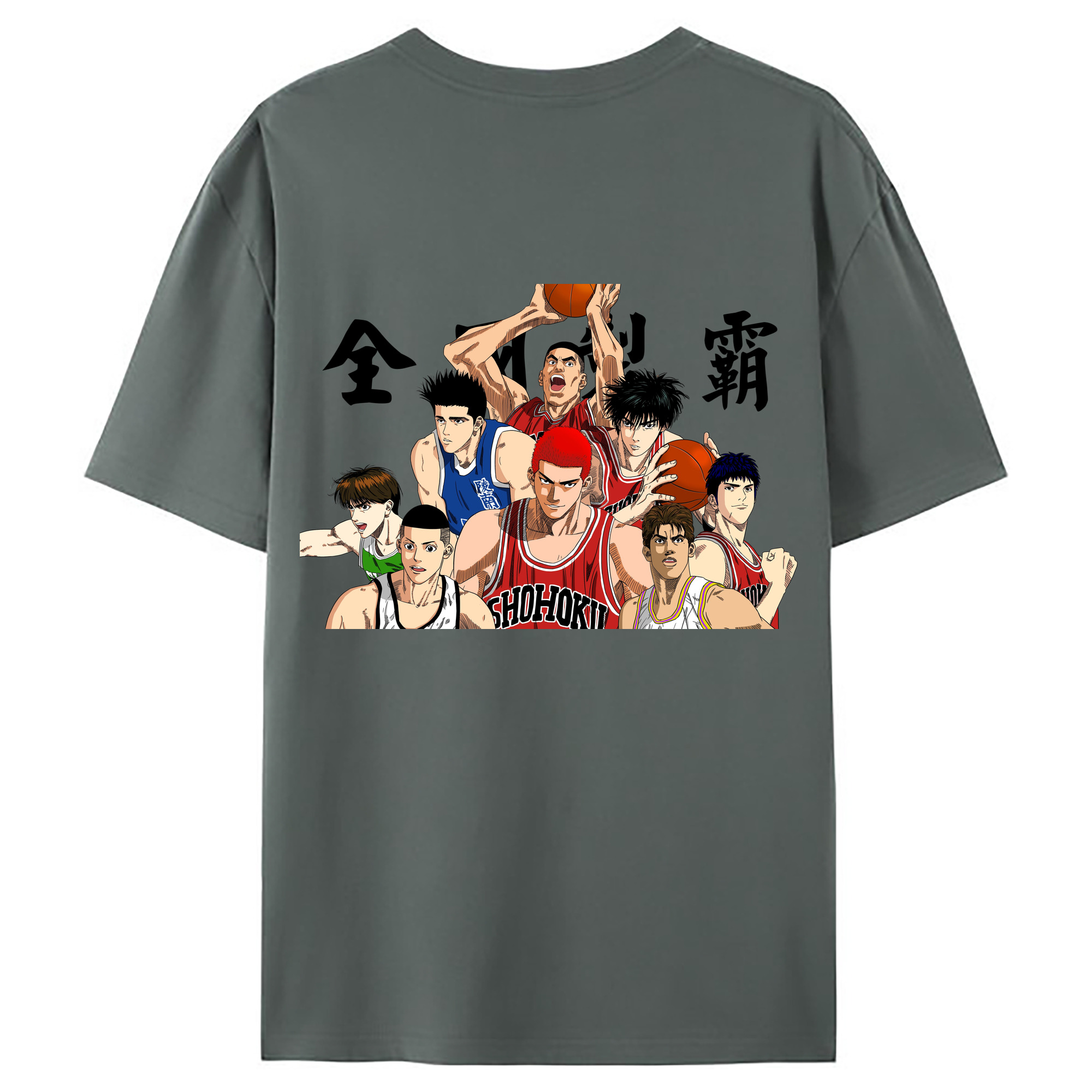 （画像用） SLAM DUNK／スラムダンク 綿100％ メンズ半袖Tシャツ（バックプリント） 通気性